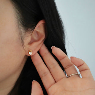 Crowned Heart Zircon Studs - The Red Thread Boutique