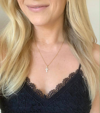 Crystal Cross Necklace - The Red Thread Boutique
