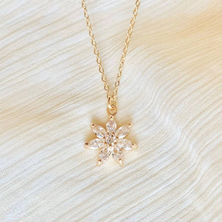 Crystal Flower Necklace - The Red Thread Boutique
