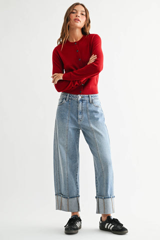 Cuffed Barrel, Med Wash - The Red Thread Boutique