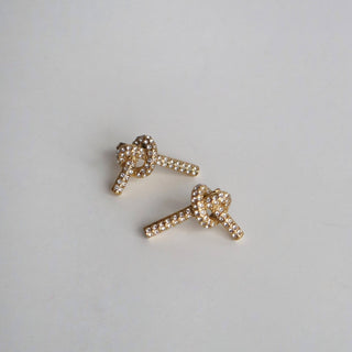 CZ Pave Knotted Earrings - The Red Thread Boutique