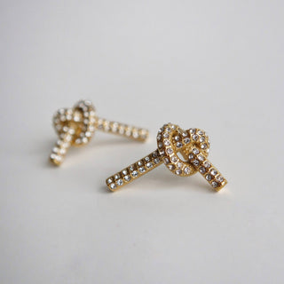 CZ Pave Knotted Earrings - The Red Thread Boutique