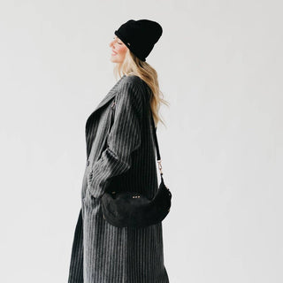 Netty Nubuck Crossbody: Black