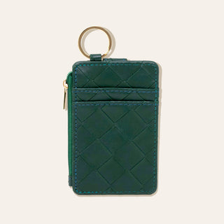 Keychain Wallet - Woven Dark Green *final sale