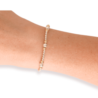 Dainty Sutton Bracelet in Silver with Gold: Standard 6.75 Inch - The Red Thread Boutique