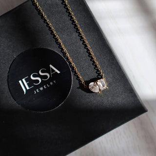 Dainty Toi et Moi Necklace | Pendant Necklace - The Red Thread Boutique