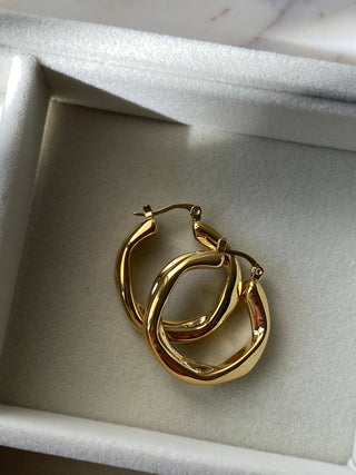 Daphne Modern Hoops: Gold - The Red Thread Boutique