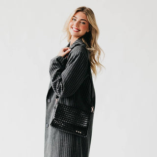 Wrenlee Woven Flap Crossbody: Brown