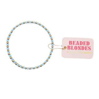 Demi Bracelet in Powder Blue: Gold / Standard 6.75 inch - The Red Thread Boutique