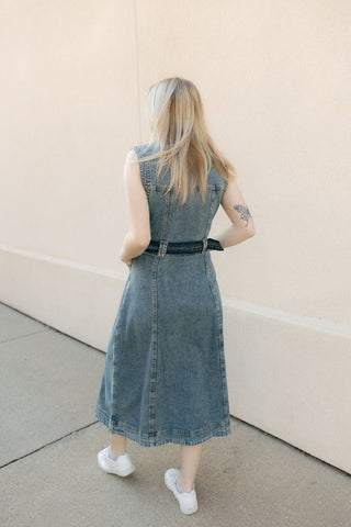Denim Midi Dress - The Red Thread Boutique