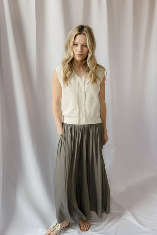 Driftwood Flowy Pants, Olive - The Red Thread Boutique