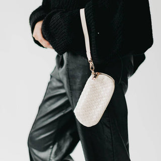 Dylan Woven Sunglass Case Wristlet: Brown - The Red Thread Boutique