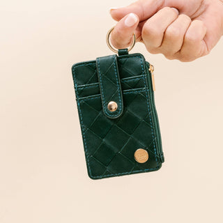 Keychain Wallet - Woven Dark Green *final sale