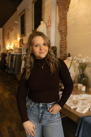 Eclipse Top, Dark Brown *final sale* - The Red Thread Boutique