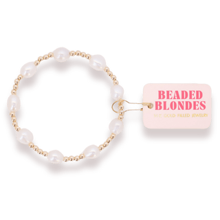 Ellie Pearl Bracelet in Gold: Standard 6.75 inch - The Red Thread Boutique