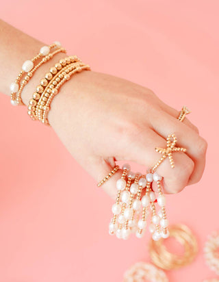 Ellie Pearl Bracelet in Gold: Standard 6.75 inch - The Red Thread Boutique
