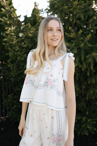 Embroidered Tank/Pants Set *final sale - The Red Thread Boutique