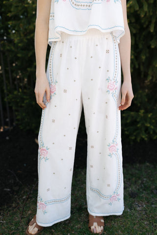 Embroidered Tank/Pants Set *final sale - The Red Thread Boutique