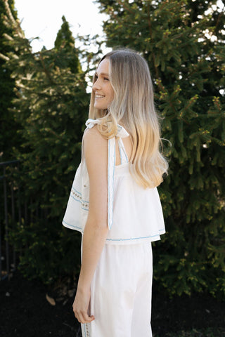 Embroidered Tank/Pants Set *final sale - The Red Thread Boutique