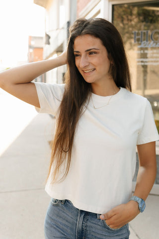 Everyday Tee, Cream - The Red Thread Boutique