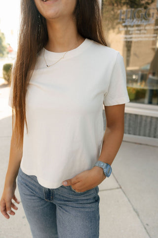 Everyday Tee, Cream - The Red Thread Boutique