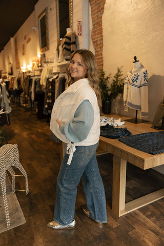 Eyelet Vest - The Red Thread Boutique