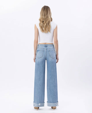 F6033 Super High Rise Cuffed Denim - The Red Thread Boutique