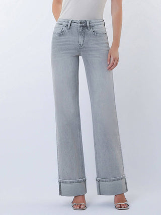 F9054GY Cuffed Gray Denim - The Red Thread Boutique