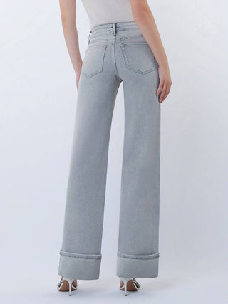 F9054GY Cuffed Gray Denim - The Red Thread Boutique