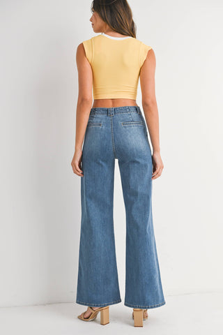 DP782 Patch Pocket Wide Leg Flare