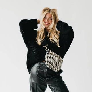 Westlyn Woven Bum Bag, Checkered Blush