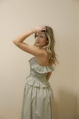 Flynn Cream Stripe Dress - The Red Thread Boutique