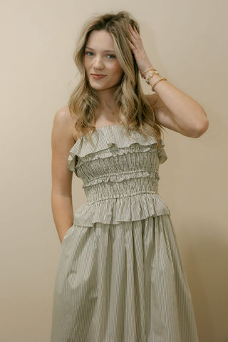 Flynn Cream Stripe Dress - The Red Thread Boutique