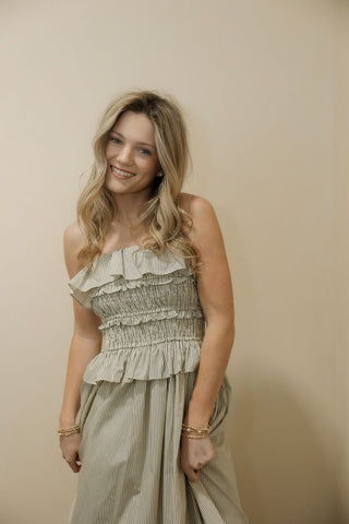 Flynn Cream Stripe Dress - The Red Thread Boutique