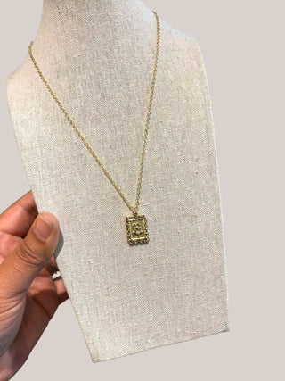 Framed rose necklace: 2” - The Red Thread Boutique