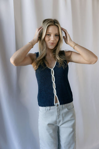 Frankie Tank, Navy - The Red Thread Boutique