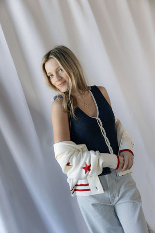 Frankie Tank, Navy - The Red Thread Boutique