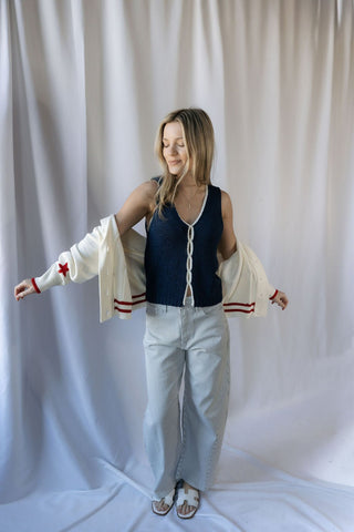 Frankie Tank, Navy - The Red Thread Boutique
