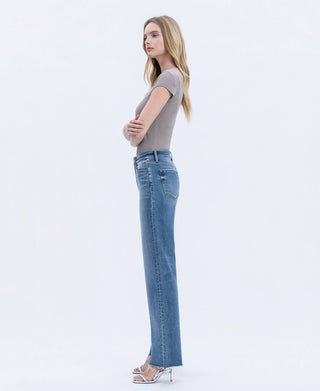 Fray Hem Slim Wide Jeans - The Red Thread Boutique