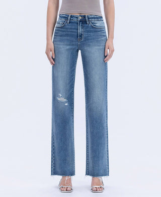 Fray Hem Slim Wide Jeans - The Red Thread Boutique