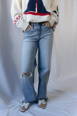 Geneva High Rise Uneven Hem - The Red Thread Boutique