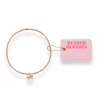 Gold Bow Charm Bracelet: Standard 6.75 inch - The Red Thread Boutique