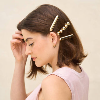 Gold Metal Barrettes - The Red Thread Boutique