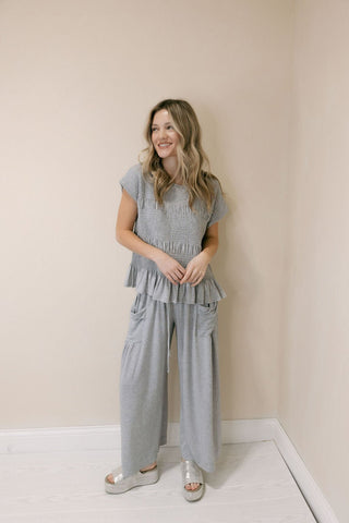Good Feels Knit Set, Grey - The Red Thread Boutique