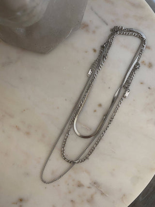 Gwenyth Necklace set: Silver - The Red Thread Boutique