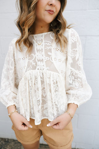 Haisel Top, Ivory *final sale - The Red Thread Boutique