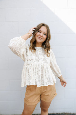Haisel Top, Ivory *final sale - The Red Thread Boutique