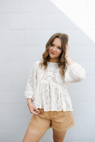 Haisel Top, Ivory *final sale - The Red Thread Boutique