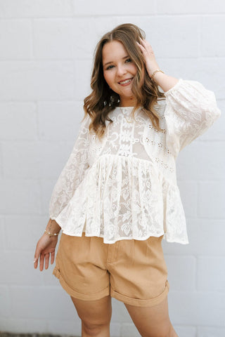 Haisel Top, Ivory *final sale - The Red Thread Boutique