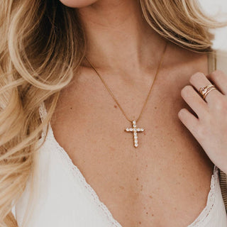 Hannah Diamond Cross Necklace - The Red Thread Boutique